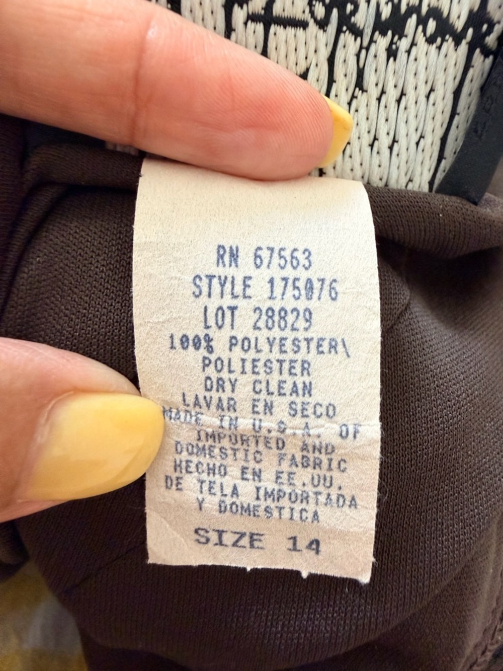 S.L. Fashions Brown Dress with Ruffle Detail - Picture 6 of 6